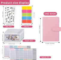NICOOTHBudget Binder Cash Envelopes A6 Money Saving Binder with Zipper envelopes (Pink)