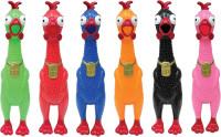 Animolds Squeeze Me Rubber Chicken Toy | Screaming Squeaky Chicken for Kids & Dogs | Novelty Prank Gag Gift (6 Pack Solid)