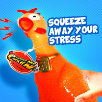Animolds Squeeze Me Rubber Chicken Toy | Screaming Squeaky Chicken for Kids & Dogs | Novelty Prank Gag Gift (6 Pack Solid)