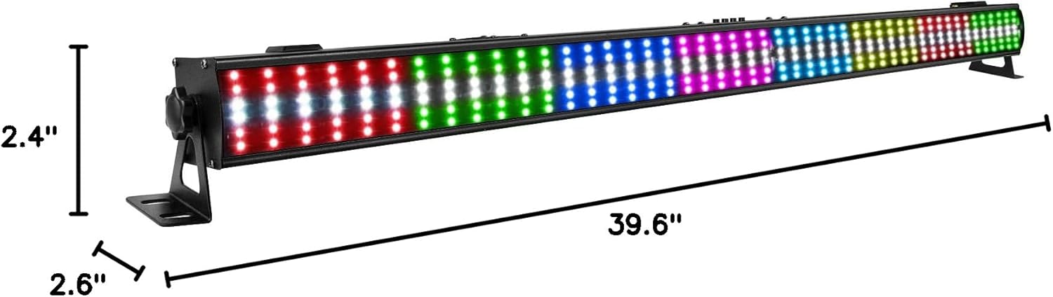 LED Stage Wash Light Bar - 100W 288LEDs RGBW DJ Light Bar with Chasing Function Pixel Mapping Strobe Lighting Effects Uplights for Events Concert Music Live Show Wedding Party Stage Lighting 288LEDs Wash Light