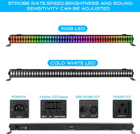LED Stage Wash Light Bar - 100W 288LEDs RGBW DJ Light Bar with Chasing Function Pixel Mapping Strobe Lighting Effects Uplights for Events Concert Music Live Show Wedding Party Stage Lighting 288LEDs Wash Light