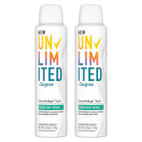 Degree Unlimited Antiperspirant Deodorant Dry Spray Fresh 2 Count Long-Lasting Sweat & Odor Protection with Antiperspirant Technology SmartAdapt Tech 3.8 oz