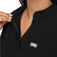 FIGS Kitale Maternity Scrub Top for Women — Mandarin Collar, One Pocket, Curved High-Low Hem, 4-Way Stretch Women's Scrub Top