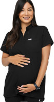 FIGS Kitale Maternity Scrub Top for Women — Mandarin Collar, One Pocket, Curved High-Low Hem, 4-Way Stretch Women's Scrub Top
