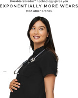 FIGS Kitale Maternity Scrub Top for Women — Mandarin Collar, One Pocket, Curved High-Low Hem, 4-Way Stretch Women's Scrub Top