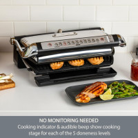 All-Clad Electric Indoor Grill, AutoSense Stainless Steel Panini Grill Press Sandwich Maker, Automatic 1800W Smokeless, Removable Plates, Dishwasher Safe