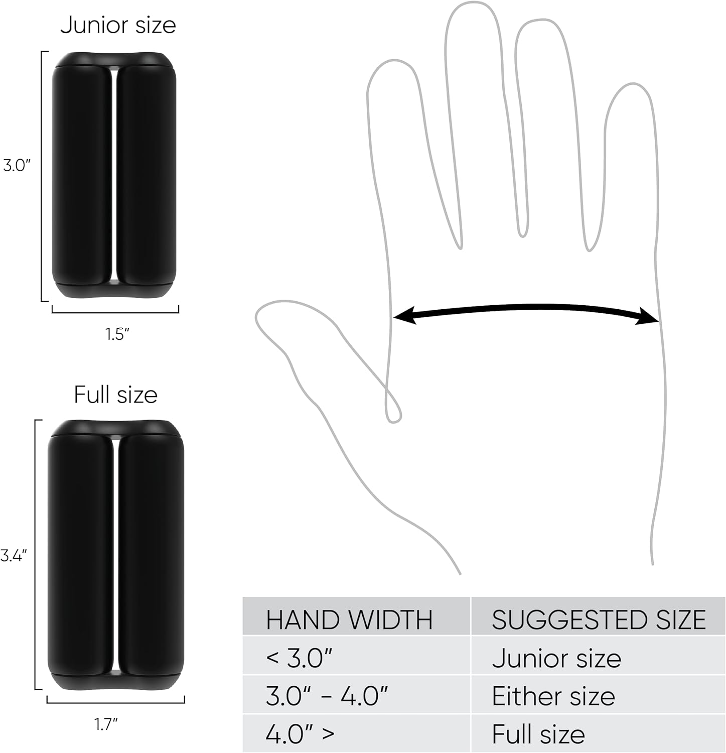 ONO Roller - Handheld Fidget Toy for Adults | Help Relieve Stress, Anxiety, Tension | Promotes Focus, Clarity | Compact, Portable Design (Black, Junior Size - ABS Plastic) Junior Size ABS Plastic - Black