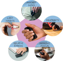 ONO Roller - Handheld Fidget Toy for Adults | Help Relieve Stress, Anxiety, Tension | Promotes Focus, Clarity | Compact, Portable Design (Black, Junior Size - ABS Plastic) Junior Size ABS Plastic - Black