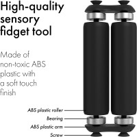 ONO Roller - Handheld Fidget Toy for Adults | Help Relieve Stress, Anxiety, Tension | Promotes Focus, Clarity | Compact, Portable Design (Black, Junior Size - ABS Plastic) Junior Size ABS Plastic - Black