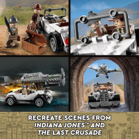 LEGO Indiana Jones and the Last Crusade Fighter Plane Chase 77012 Building Set, Featuring a Buildable Car and Airplane Toy, 3 Minifigures Including Indiana Jones, Birthday Gift for Kids 8-12 Years Old