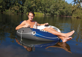 Intex River Run 1 53" Inflatable Floating Water Tube Lake Raft (12 Pack) Blue