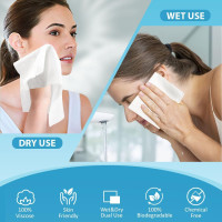 HOMEXCEL Face Towels, 200 Count (4 Box) Disposable Face Towelettes, Biodegradable Makeup Remover Dry Wipes, Super Soft Clean Facial Towels Wash Cloth for Sensitive Skin 7.88x7.88 Inch (Pack of 50, 4 Box)