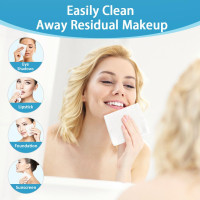 HOMEXCEL Face Towels, 200 Count (4 Box) Disposable Face Towelettes, Biodegradable Makeup Remover Dry Wipes, Super Soft Clean Facial Towels Wash Cloth for Sensitive Skin 7.88x7.88 Inch (Pack of 50, 4 Box)
