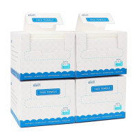 HOMEXCEL Face Towels, 200 Count (4 Box) Disposable Face Towelettes, Biodegradable Makeup Remover Dry Wipes, Super Soft Clean Facial Towels Wash Cloth for Sensitive Skin 7.88x7.88 Inch (Pack of 50, 4 Box)