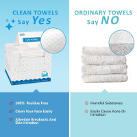 HOMEXCEL Face Towels, 200 Count (4 Box) Disposable Face Towelettes, Biodegradable Makeup Remover Dry Wipes, Super Soft Clean Facial Towels Wash Cloth for Sensitive Skin 7.88x7.88 Inch (Pack of 50, 4 Box)