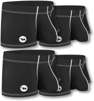 Real Men Pouch Boxer Briefs 3 Inch Inseam - Nylon Ice Silk - ABCD Custom Pouch Size - Waist XS-5XL D Pouch 3X-Large 1pk 3in Black W White Stitch