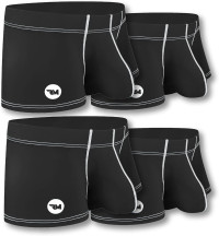 Real Men Bulge Enhancing Pouch Underwear for Men – 1 or 4 Pack Set - Ice Silk Mens Boxer Briefs with Size D Pouch Black 3 Inch Inseam 1 Pack 3X-Large