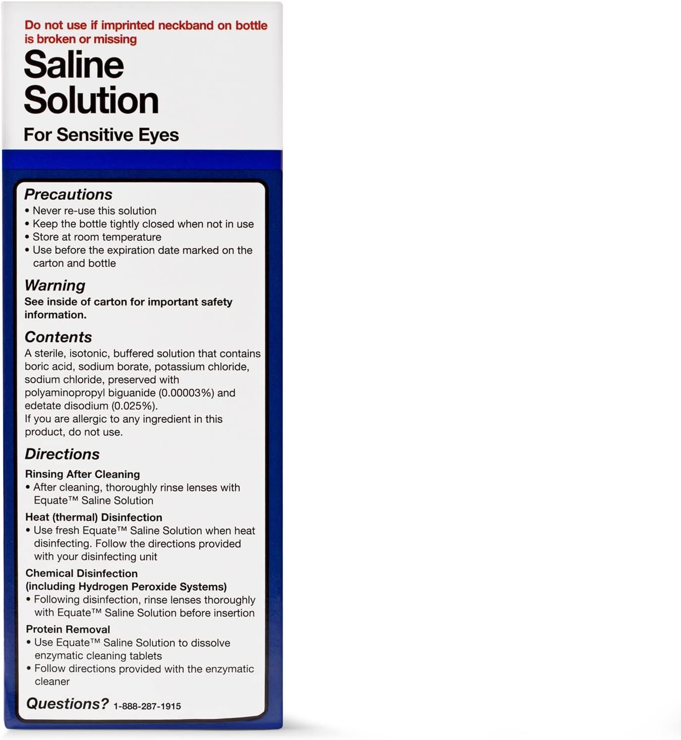 Equate Saline Solution for Sensitive Eyes, 12 FL Oz Bottles, ( 2 Twin Pack ) Total 4 Count, Complete and Proper Eye Care Solution