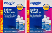 Equate Saline Solution for Sensitive Eyes, 12 FL Oz Bottles, ( 2 Twin Pack ) Total 4 Count, Complete and Proper Eye Care Solution
