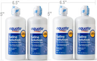 Equate Saline Solution for Sensitive Eyes, 12 FL Oz Bottles, ( 2 Twin Pack ) Total 4 Count, Complete and Proper Eye Care Solution
