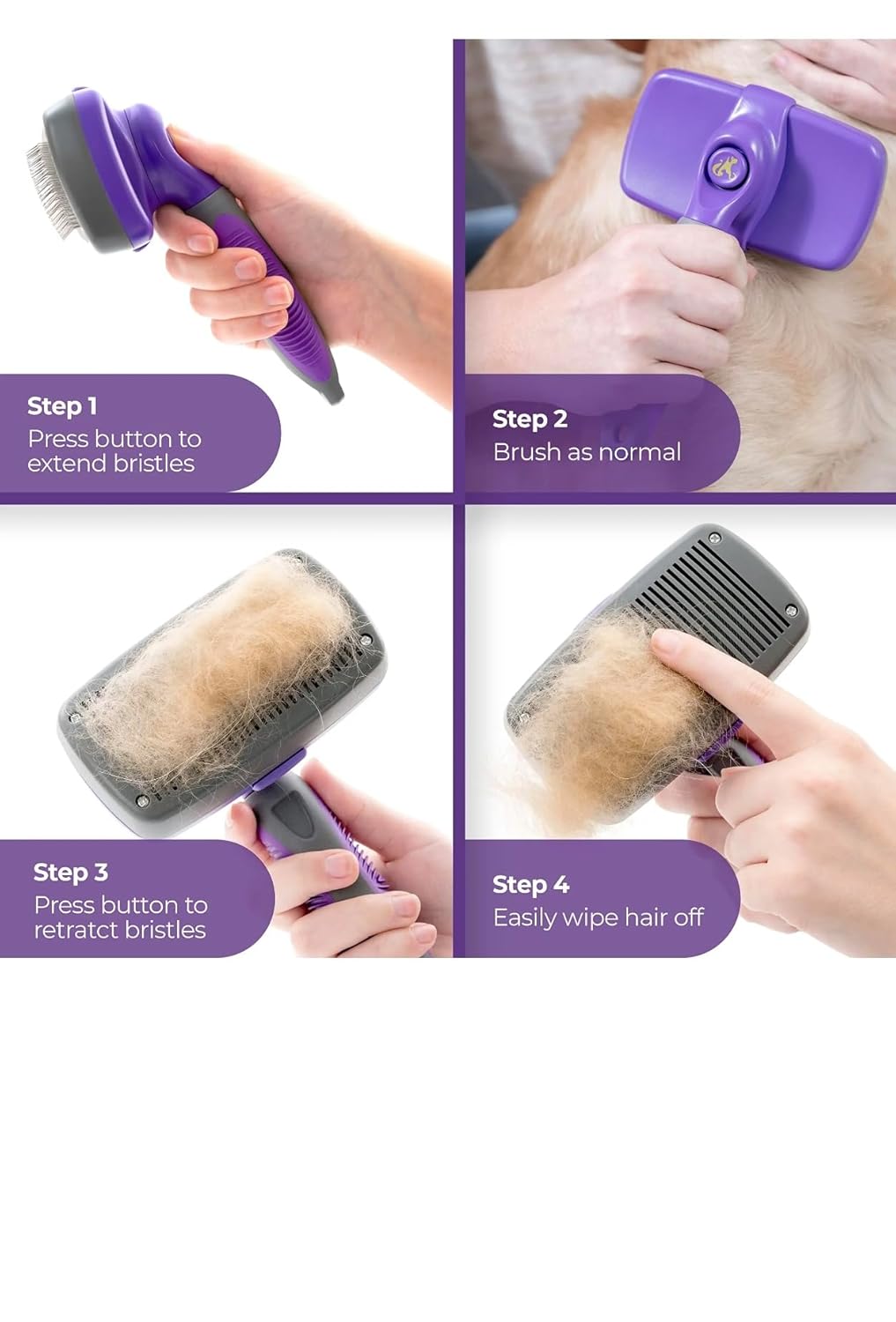 Hertzko Self Cleaning Slicker Brush by Hertzko