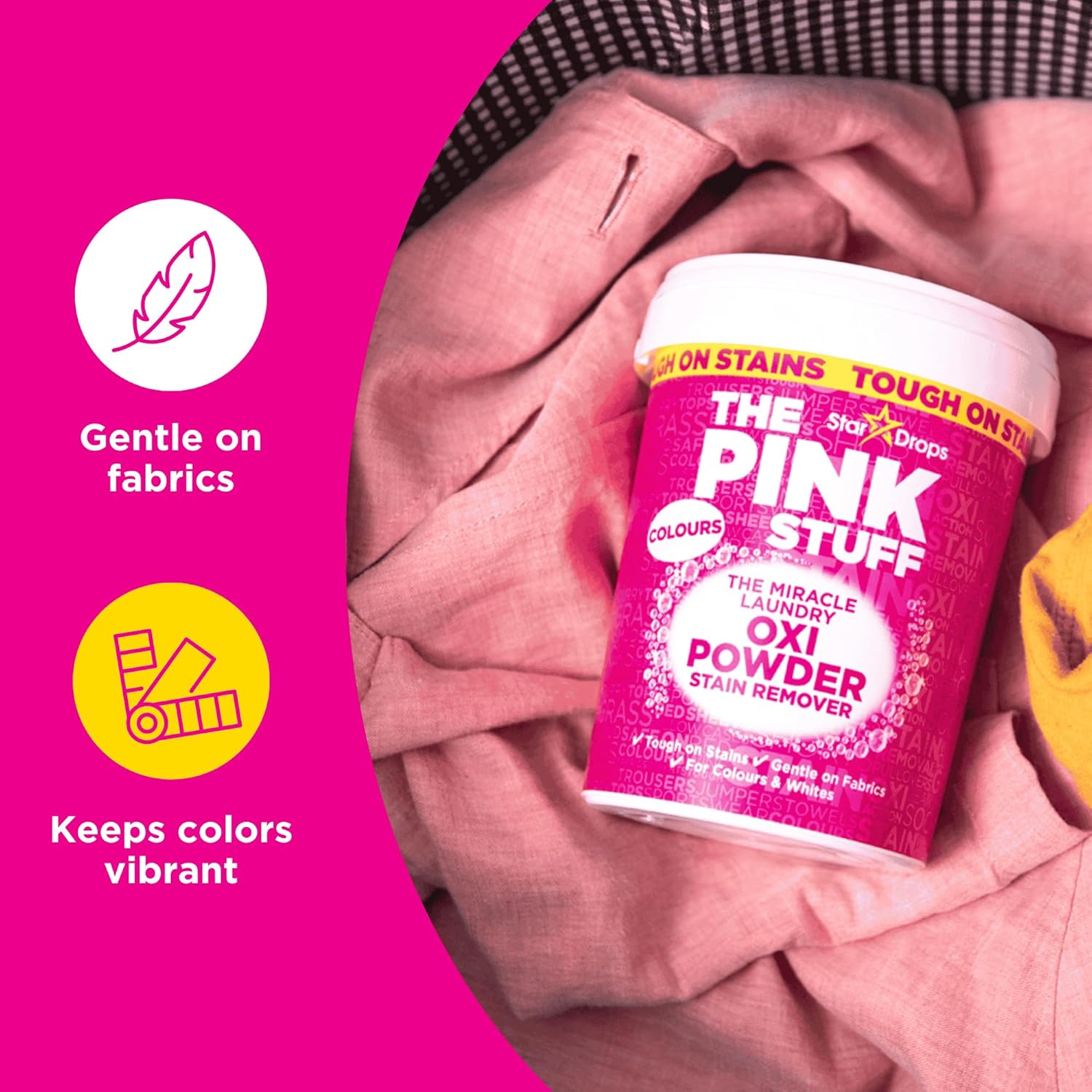 Stardrops The Pink Stuff Miracle Laundry Oxi Powder Stain Remover – Color-Safe Formula, Tough on Stains, Gentle on Fabrics (2-Pack) 70.54 Ounce (Pack of 1)