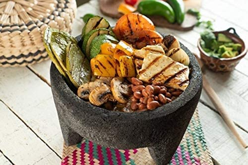 ematik Molcajete 9” Mortar & Pestle Salsera Salsa Guacamole Tejolote Lavastone Aztec Mayan Toltec Volcanic Rock Ancient