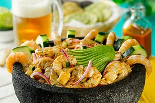 ematik Molcajete 9” Mortar & Pestle Salsera Salsa Guacamole Tejolote Lavastone Aztec Mayan Toltec Volcanic Rock Ancient