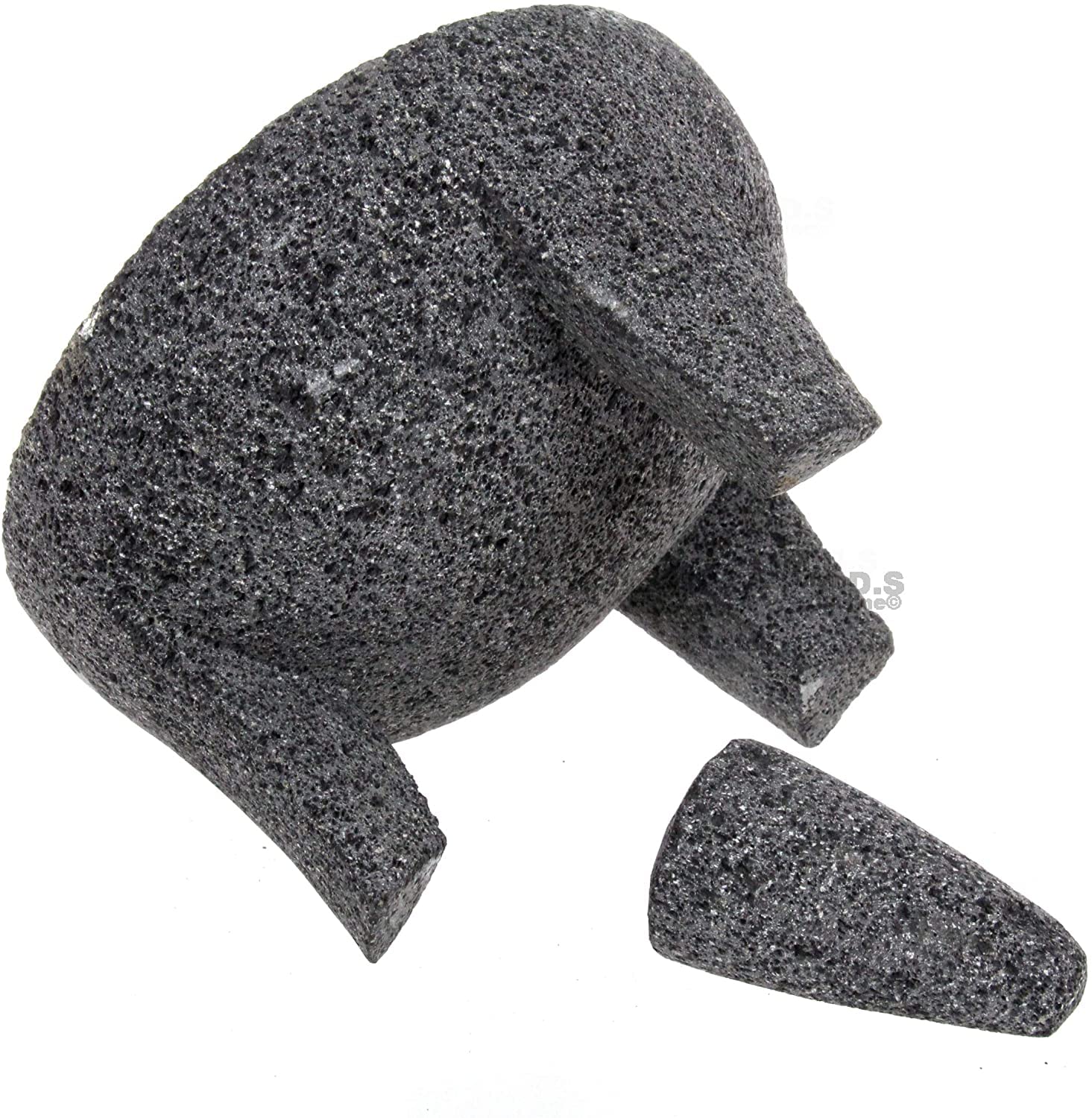 ematik Molcajete 9” Mortar & Pestle Salsera Salsa Guacamole Tejolote Lavastone Aztec Mayan Toltec Volcanic Rock Ancient