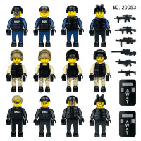 M809A 809B police building block figurines, black special police figurines, small particle assembled toy bags for distribution