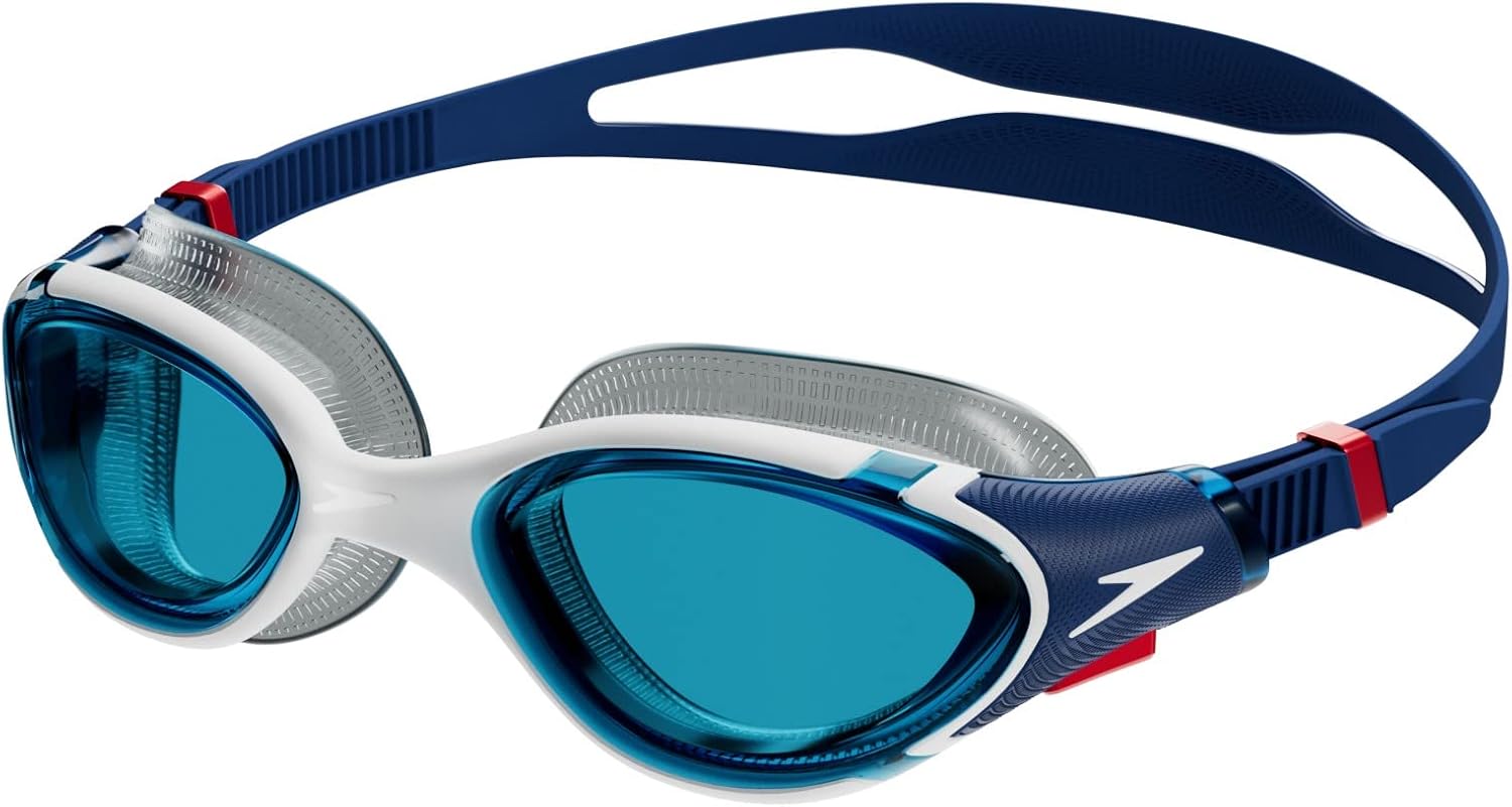 Speedo Unisex-Adult Swim Goggle Biofuse 2.0 Ammonite Blue/White/Red/Blue One Size