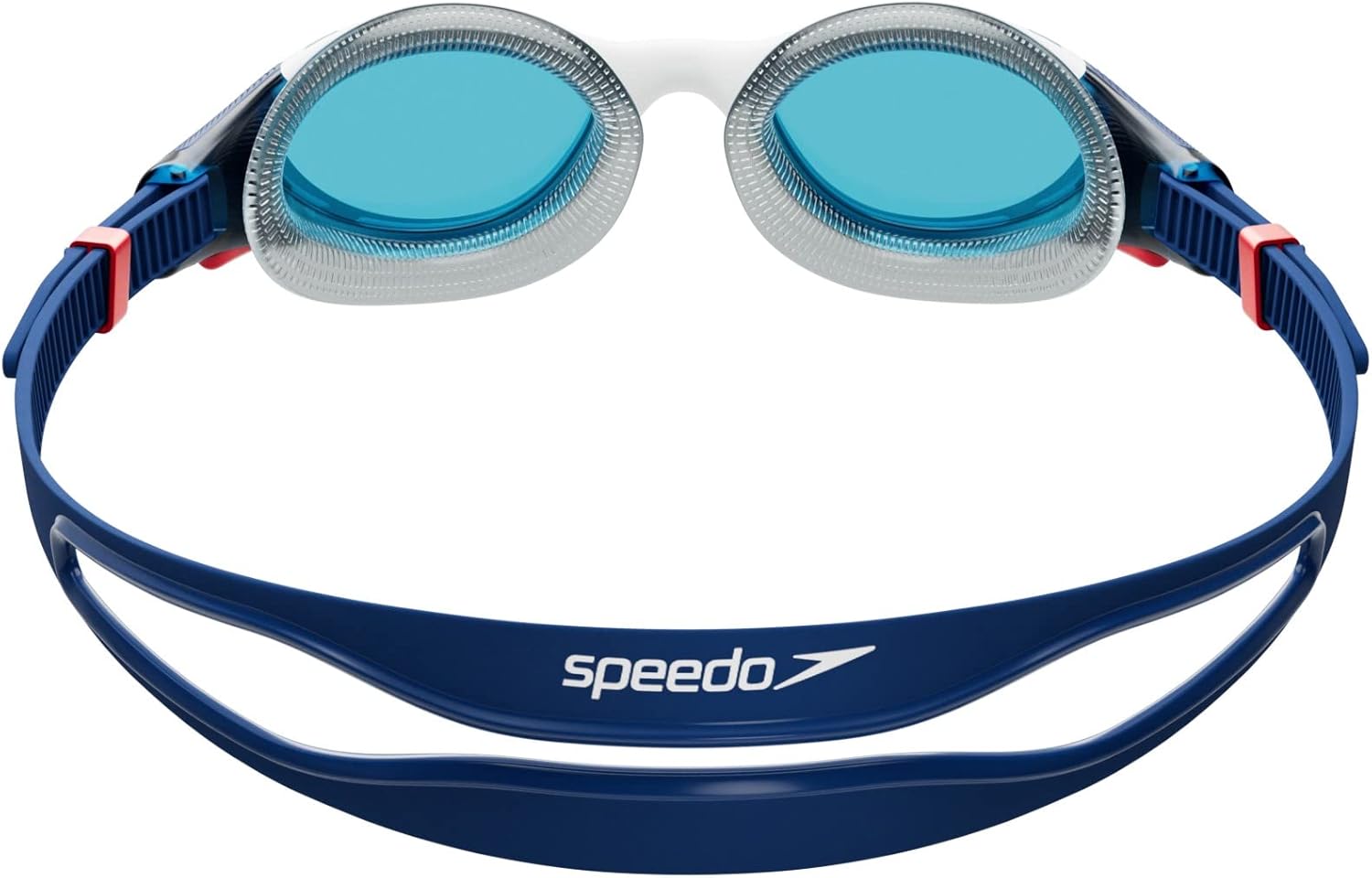 Speedo Unisex-Adult Swim Goggle Biofuse 2.0 Ammonite Blue/White/Red/Blue One Size
