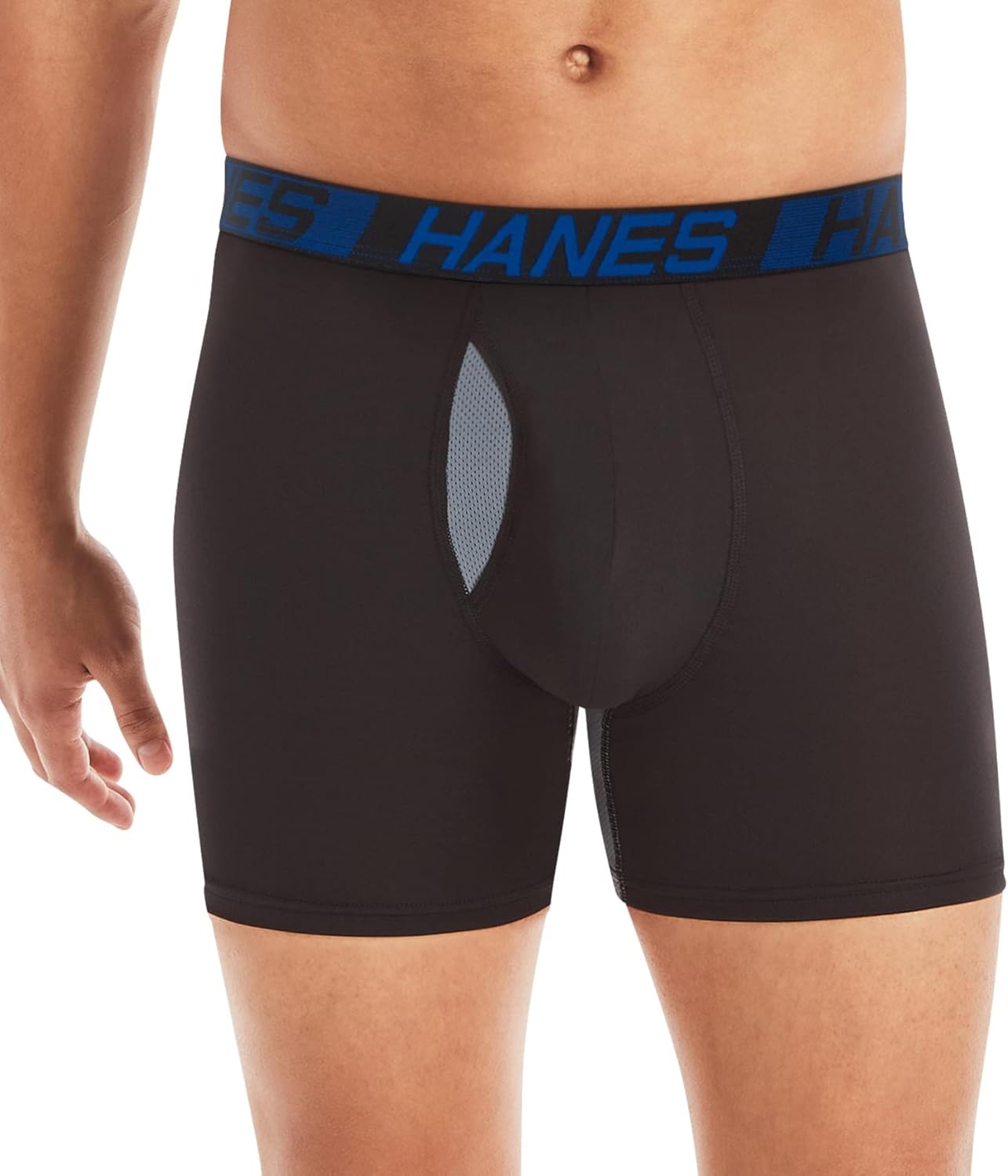 Hanes Men’s Total Support Pouch Boxer Briefs, X-Temp Cooling, Moisture-Wicking Underwear, Regular, Long-leg and Trunk, 3-Pack Regular- 6