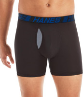 Hanes Men’s Total Support Pouch Boxer Briefs, X-Temp Cooling, Moisture-Wicking Underwear, Regular, Long-leg and Trunk, 3-Pack Regular- 6