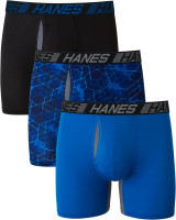 Hanes Men’s Total Support Pouch Boxer Briefs, X-Temp Cooling, Moisture-Wicking Underwear, Regular, Long-leg and Trunk, 3-Pack Regular- 6