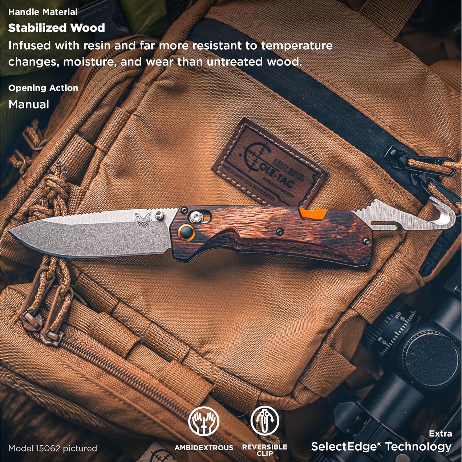 Benchmade - Grizzly Creek 15060-2 Hunting Knife with Wood Handle (15060-2)