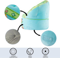 Idea Nuova Cocomelon Blue Round Bean Bag Chair for Kids, Ages 3+, Large
