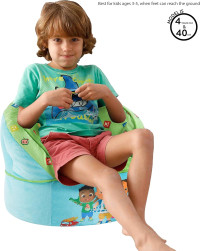 Idea Nuova Cocomelon Blue Round Bean Bag Chair for Kids, Ages 3+, Large