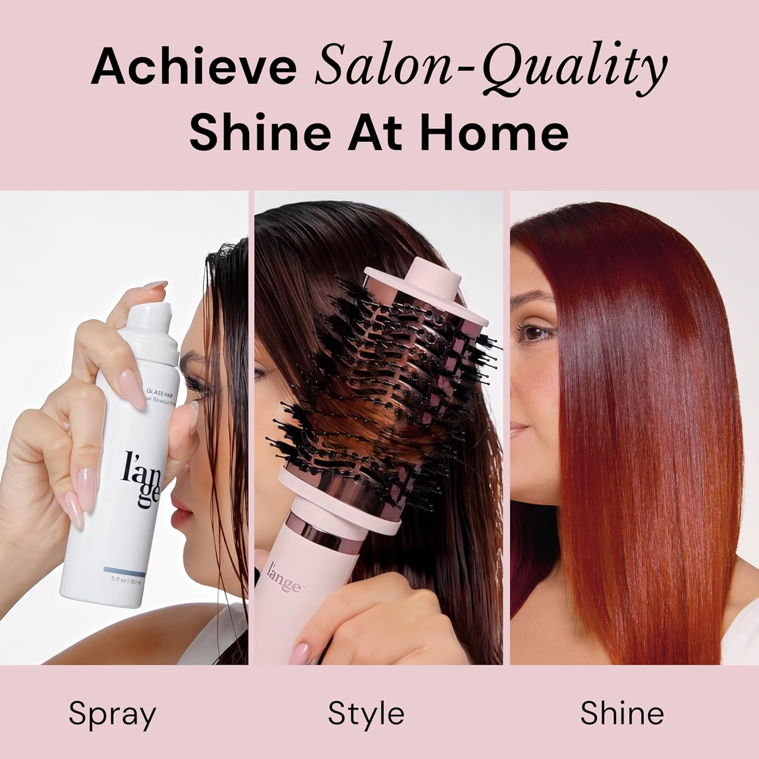 L'ANGE HAIR Glass Hair Heat Protectant Spray | Anti-Frizz Blow Dry Mist | Long Lasting Hold & Shine | Humidity Protection | Thermal Heat Protection Spray | Lightweight Blow Out Primer, 5 fl oz Bottle 5 Fl Oz (Pack of 1)