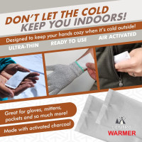 Hot Hand Warmers - 50 Count - 10 Hours Long Lasting Heat, Safe Natural Odorless Air Activated Heat Packs for Hands, Toes and Body - TSA Approved