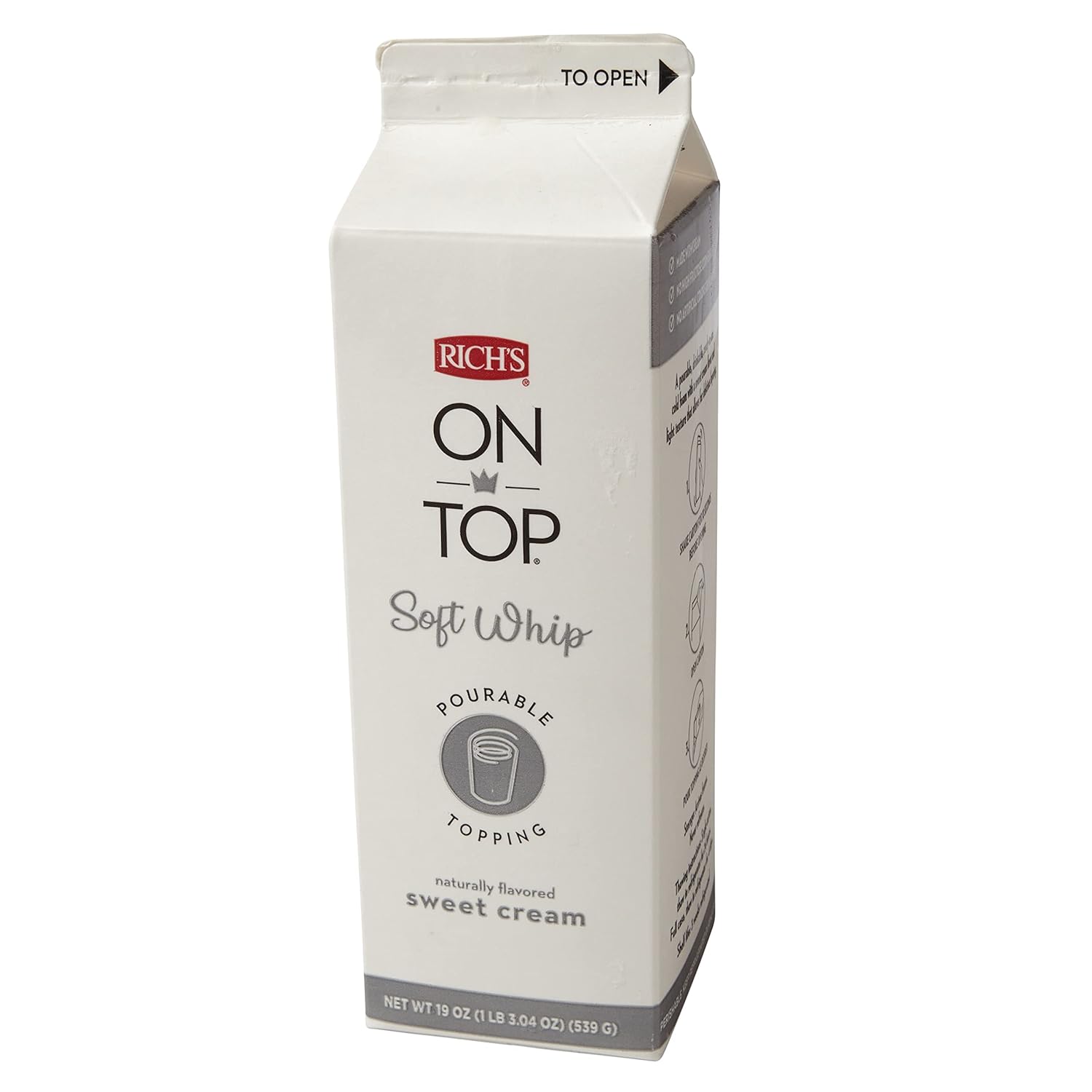 Rich's On Top®, Soft Whip Topping, Naturally Flavored Sweet Cream, Frozen, 12 Pack, 19 Ounce Cartons