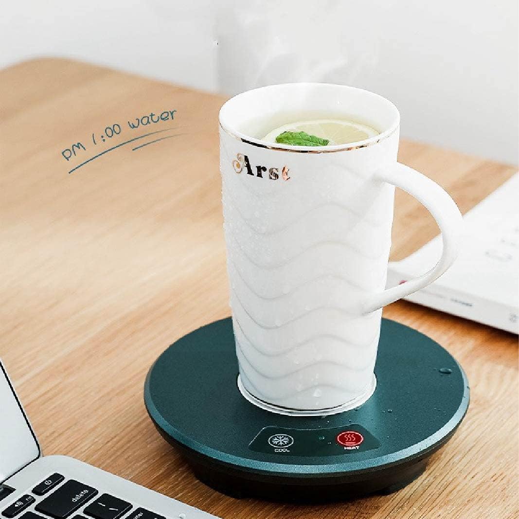 USB Cup Heater Cooler Plate Cup Warmer and Colder Beverage Mug Mat Office Tea Coffee Heater Pad for Coffee Tea Cola Cans Drinks (Green)
