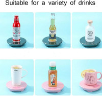 USB Cup Heater Cooler Plate Cup Warmer and Colder Beverage Mug Mat Office Tea Coffee Heater Pad for Coffee Tea Cola Cans Drinks (Green)