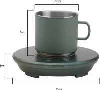 USB Cup Heater Cooler Plate Cup Warmer and Colder Beverage Mug Mat Office Tea Coffee Heater Pad for Coffee Tea Cola Cans Drinks (Green)