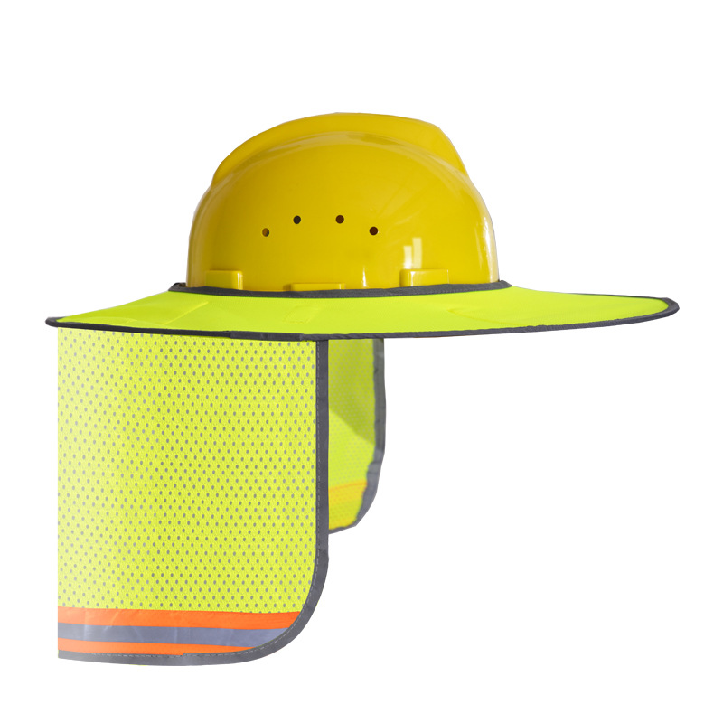 Summer sun protection helmet, reflective safety helmet, sun visor curtain, outdoor installation of sun protection hat, sun visor at construction site