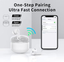A40 Pro Wireless Earbuds, 50Hrs Playtime Bluetooth Earbuds Built in Noise Cancellation Mic with Charging Case, Bluetooth Headphones with Stereo Sound, IPX7 Waterproof Ear Buds for Phone