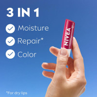 NIVEA Cherry Lip Care - Tinted Lip Balm for Beautiful, Soft Lips - Pack of 4
