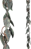 8.5 FT Rain Chain, Rain Chains for Gutters, Metal Rain Chain Downspouts, Circle with Leaves Rain Gutter Chains, Metal Rain Catcher for Outside, Decorative Your House and Garden, Verdigris Leaves Verdigris
