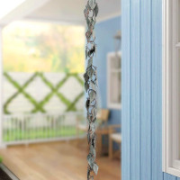 8.5 FT Rain Chain, Rain Chains for Gutters, Metal Rain Chain Downspouts, Circle with Leaves Rain Gutter Chains, Metal Rain Catcher for Outside, Decorative Your House and Garden, Verdigris Leaves Verdigris