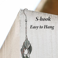 8.5 FT Rain Chain, Rain Chains for Gutters, Metal Rain Chain Downspouts, Circle with Leaves Rain Gutter Chains, Metal Rain Catcher for Outside, Decorative Your House and Garden, Verdigris Leaves Verdigris